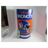 Vtg BRONCOS "Old Logo" Metal Trash Can