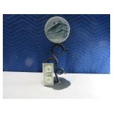 15" Metal/Glass Dolphin Candle Holder Decor