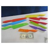 9pc Colored TOMODACHI Kitchen Knives w/ covers