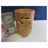 Cross Religious 7" Wood Handcarved StashBox Candle