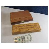 Wooden Inlaid Cribbage & Backgammon Games
