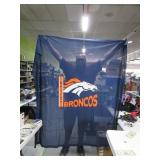 BRONCOS Shower~Door Curtain w/ Helmet Hooks