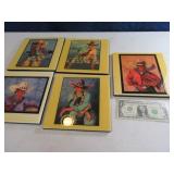 Lot (5) Doreman Burns S.W. Cowgirl Trivets NEAT
