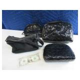 4pc DKNY & Black Handbag Travel Type SET