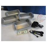 5pcs Kitchen PYREX Glass 1cup & Bread Tins LOT