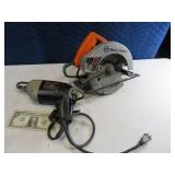 B&D 3/8"Drill & 7.25" Circular Saw Elect Tools