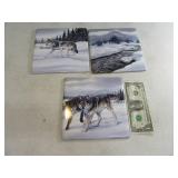 3pc Wolf BRAD EXCH 7" Tile Wall Decor SET