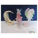 Lot (3) Resin 10"ish Angel Decor