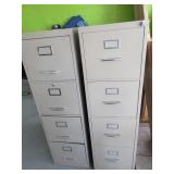 Lot (2) Metal Classic Letter File Cabinets