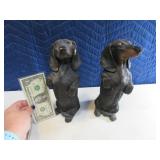 Lot (2) Sandicast 10" Dachsund Figures AS IS