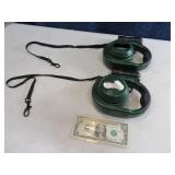 Lot (2) Small Dog AnimlPlnt Retract Leashes