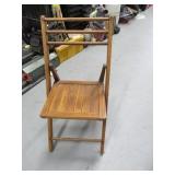 Antique Oak Folding Accent Chair DECOR