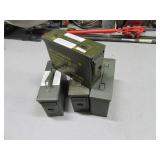 Lot (4) Metal SkinnyStyle Ammo Storage Cans