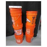 Lot (7) Homers 5gal AllPurpose Buckets 6lids