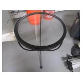 17" Glass Top Metal Base Accent Table