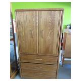 Oak 3drawer Upright Dresser Cabinet 37.5"