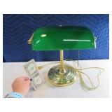 Classic Green Globe & Brass Desk Lamp