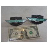 Lot (2) Metal Car Emblems Ford Thurnderbird Club