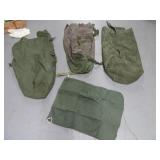 Lot (4) Vtg Military Carry Bags Canvas~Cloth