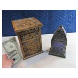 Lot (2) Wicca Star Look Stash Box & Candle Box