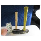 Lot (2) Hand Sledge Hammer & Rubber Mallet Tools