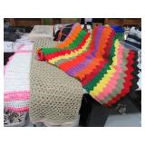 Lot (3) Handmade Afghan Throw Blankets
