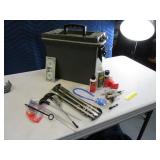 Poly Ammo Box w/ Asst Gun Cleaning Items