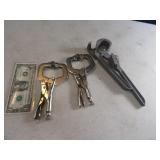 Lot (3) ViseGrips & HDX Small Pipe Bender HandTool