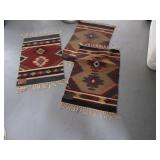 Lot (3) PERLA 20"x32" SouthWest Woven Accent Rugs