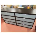 NICE 63" Black 8 Drawer Modernistic Dresser EXC