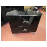 2drawer Black Gloss Night Stand