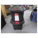 Lot (2) HUSKY HD 45gal Storage Tubs w/ Wheels Ltch