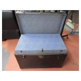 Vtg 36" Classic Trunk w/ Inserts Black NICE