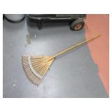 Antique CaneHandle Wood Rake Yard Tool EXC