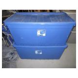 Lot (2) Mega 50gal STERLITE HD Storage Tubs