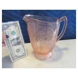6.75" Pink DepressionLike Pitcher