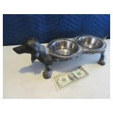 Cast Iron Weiner Dog Dachsund Water~Food Dish