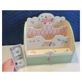 12" Patterned Wood Organizer Mail~Etc