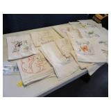 Stack handsewn Tea Towels Days of Week Vtg