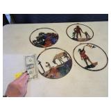 Lot (4) 8" Metal Wall Art