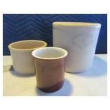Lot (3) Asst Smaller Pottery Crocks