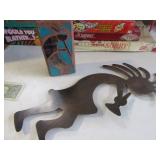 Lot (2) Kokopelli SW Decor Brick & Metal