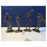 4pc Metal BronzeLike Band 8" Figures