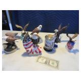 Lot (7) Eagle~USA Decor Figures NEAT