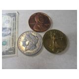 Lot (3) Alum Coin Look 3" Card Protectors~Decor