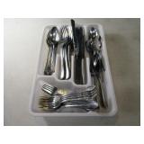 Large Flatware Silverware SET w/ tray