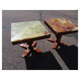 Pair Onyx Marble Top MidCentury 24" End~Side Table