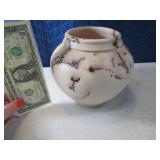 6" Horsehair Southwest Pottery Vase Signed