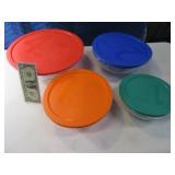 4pc Clear Glass PYREX Bowl Nesting Set Modern