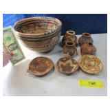 Lot (8) Modern SouthWest Look Baskets Decor